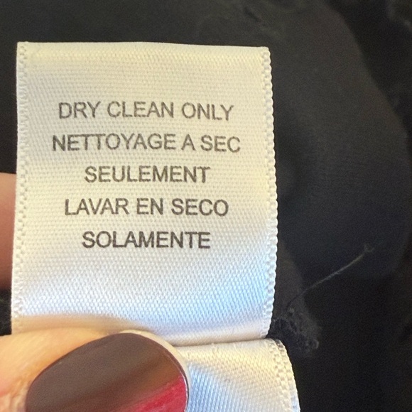 BCBG Maxazria Black Midi Dress Lace Hem Large Office Career Minimalist Neutral - Picture 11 of 12